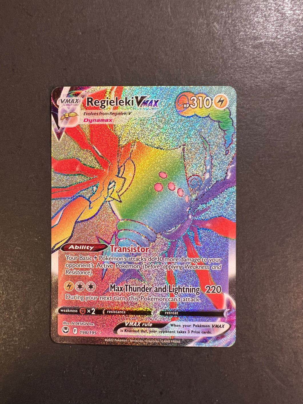 Regieleki VMax - 198/195 Hyper Secret Rainbow Rare - Silver Tempest