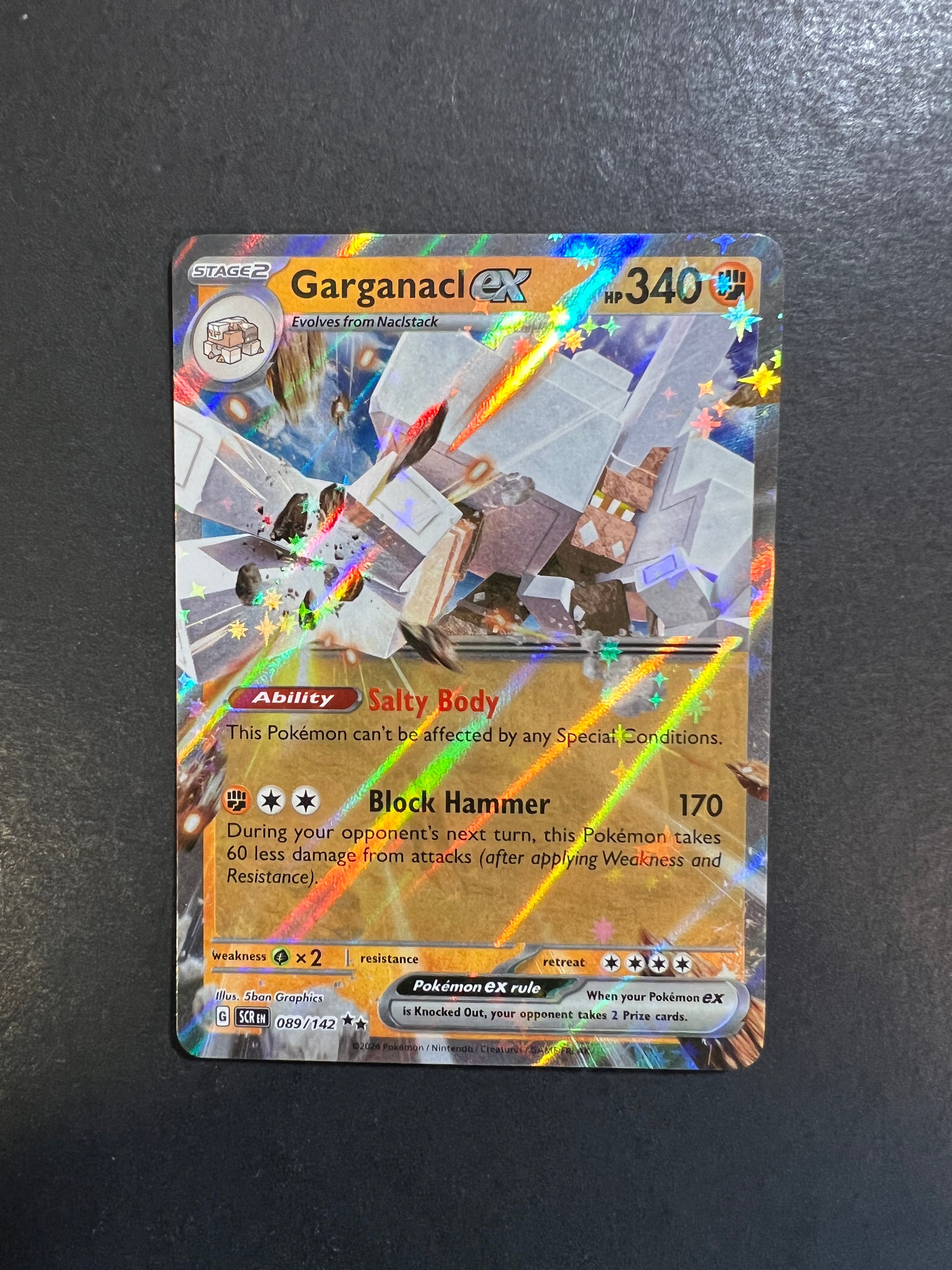 garganacl ex pokemon card 104/182 - Paradox Rift this Pokmon takes 60 less damage from attacks (after applying Weakness and Resistance) Garganacl Cards & Artwork |