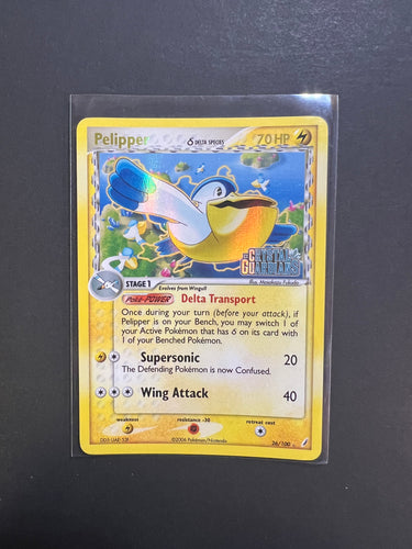 Pelipper - 26/100 “Stamped” Reverse Holo Rare - Ex Crystal Guardians