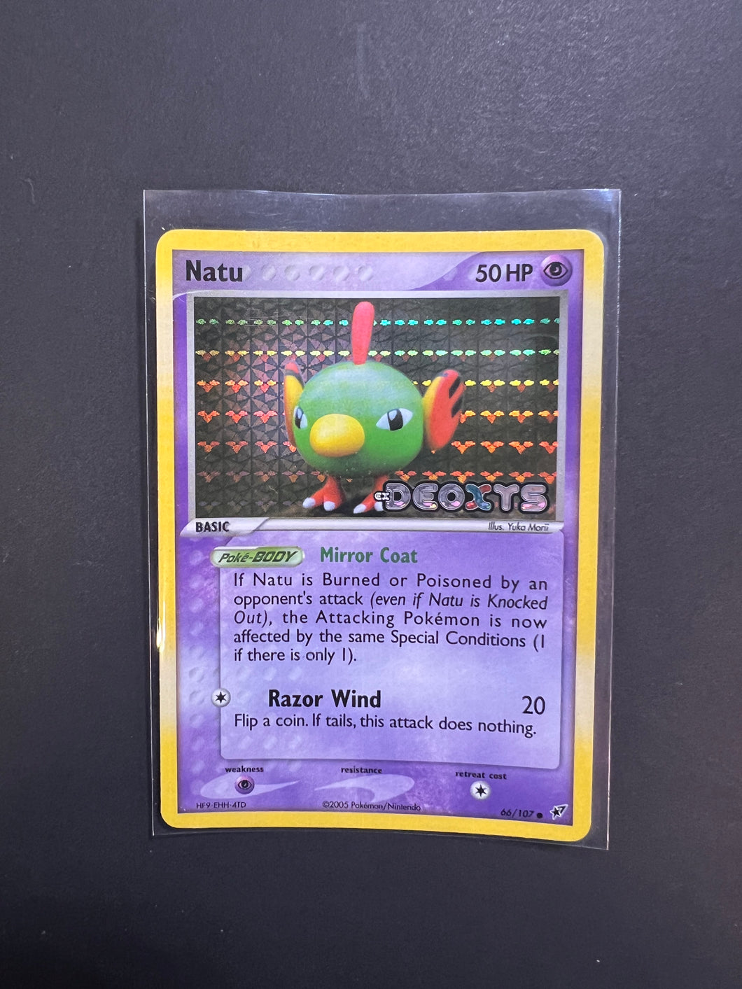 Natu - 66/107 Stamped Reverse Holo - Ex Deoxys JAB Games13 Natu - 66/107 Stamped Reverse Holo - Ex Deoxys JAB Games13