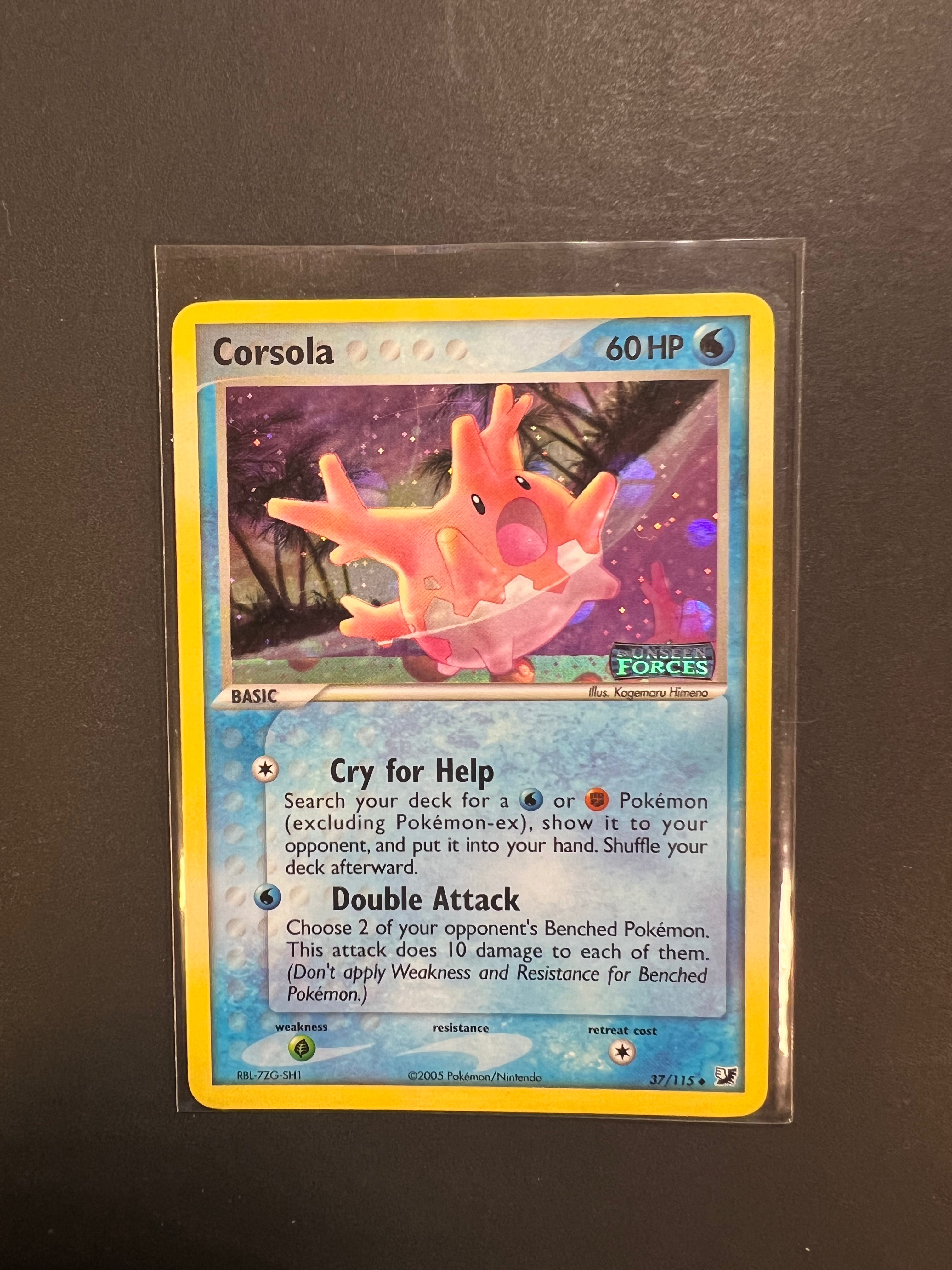Corsola - 37/115 Stamped Reverse Holo - Ex Unseen Forces JAB Games13 Corsola - 37/115 Stamped Reverse Holo - Ex Unseen Forces JAB Games13