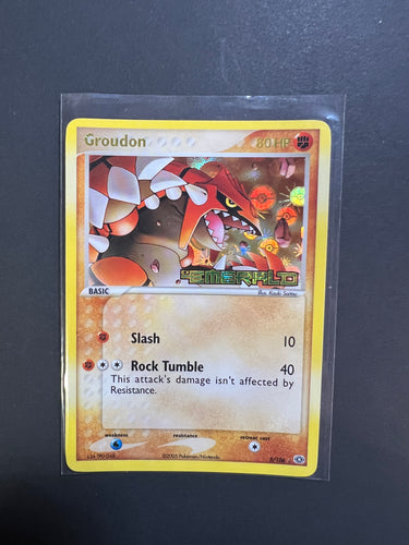 Groudon - 5/106 “Stamped” Reverse Holo Rare - Ex Emerald