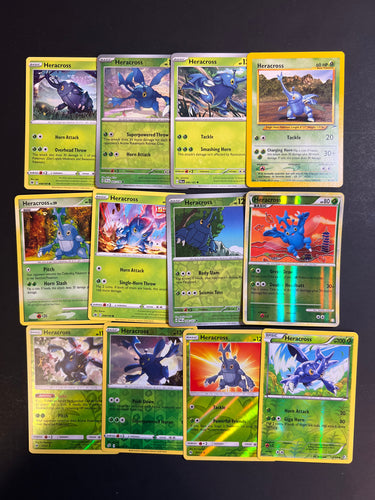 Pokemon Heracross Card Lot - 12 Cards - Reverse Holos & Vintage Collection!