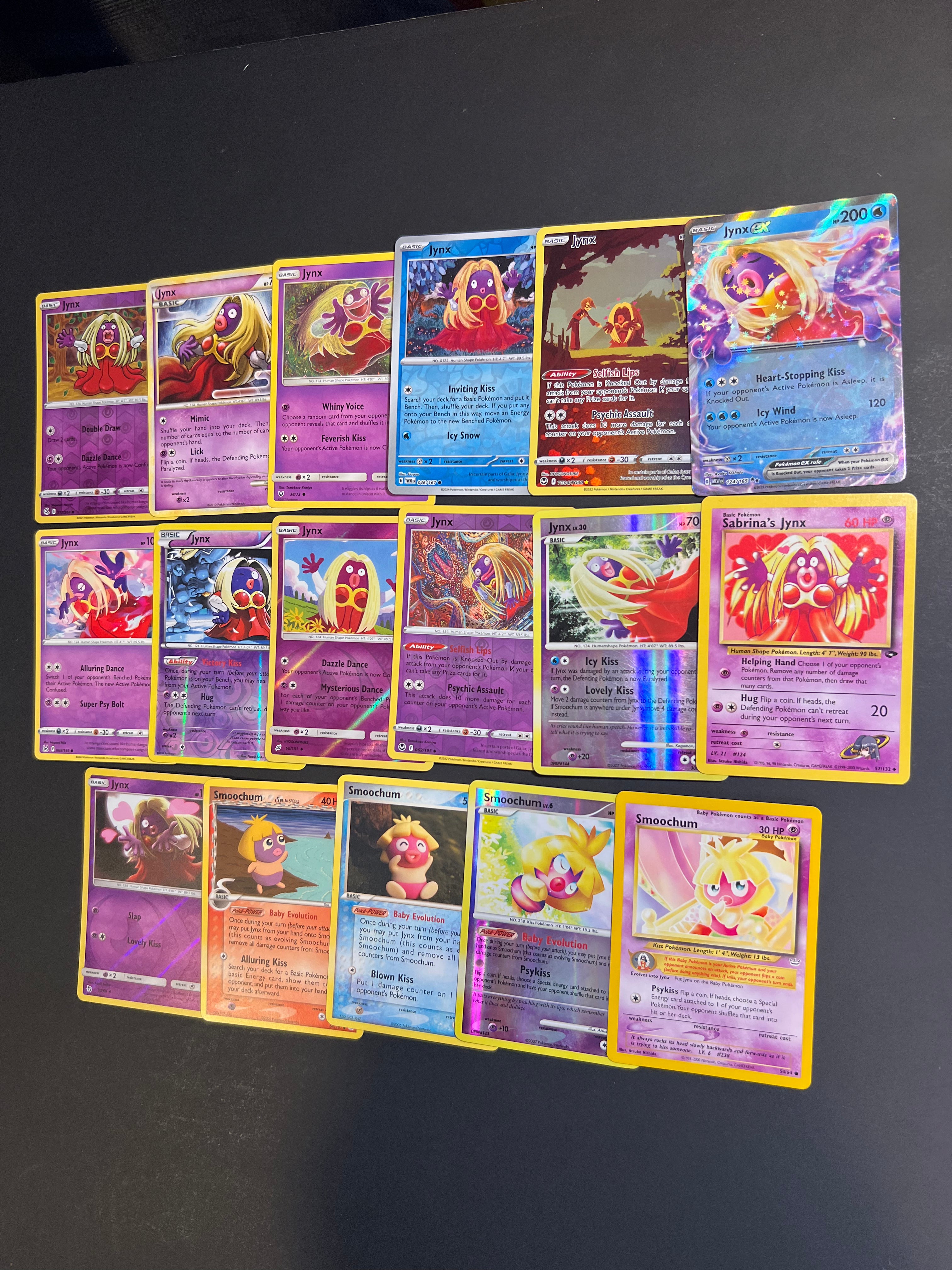 Pokemon Jynx ex and Smoochum Card Lot - 17 Cards - Holo Rare and Vinta JAB Games13 Pokemon Jynx ex and Smoochum Card Lot - 17 Cards - Holo Rare and Vinta JAB Games13