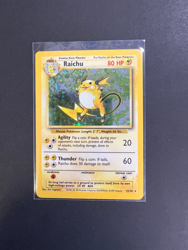 Raichu - 14/102 Holo Rare - Pokemon Base Set