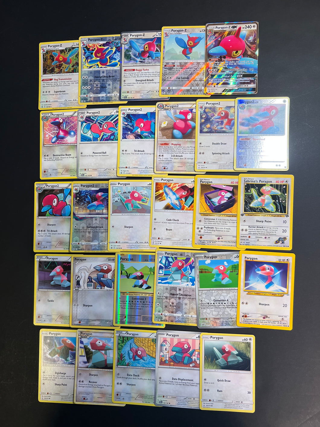 Pokemon Porygon, Porygon 2 & Porygon-Z Card Lot - 28 Cards - Ultra Rare GX, Reverse Holo Rare & Vintage Collection!