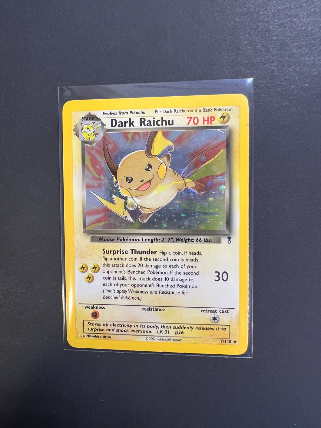 Dark Raichu - 7/110 Holo Rare - Pokemon Legendary Collection