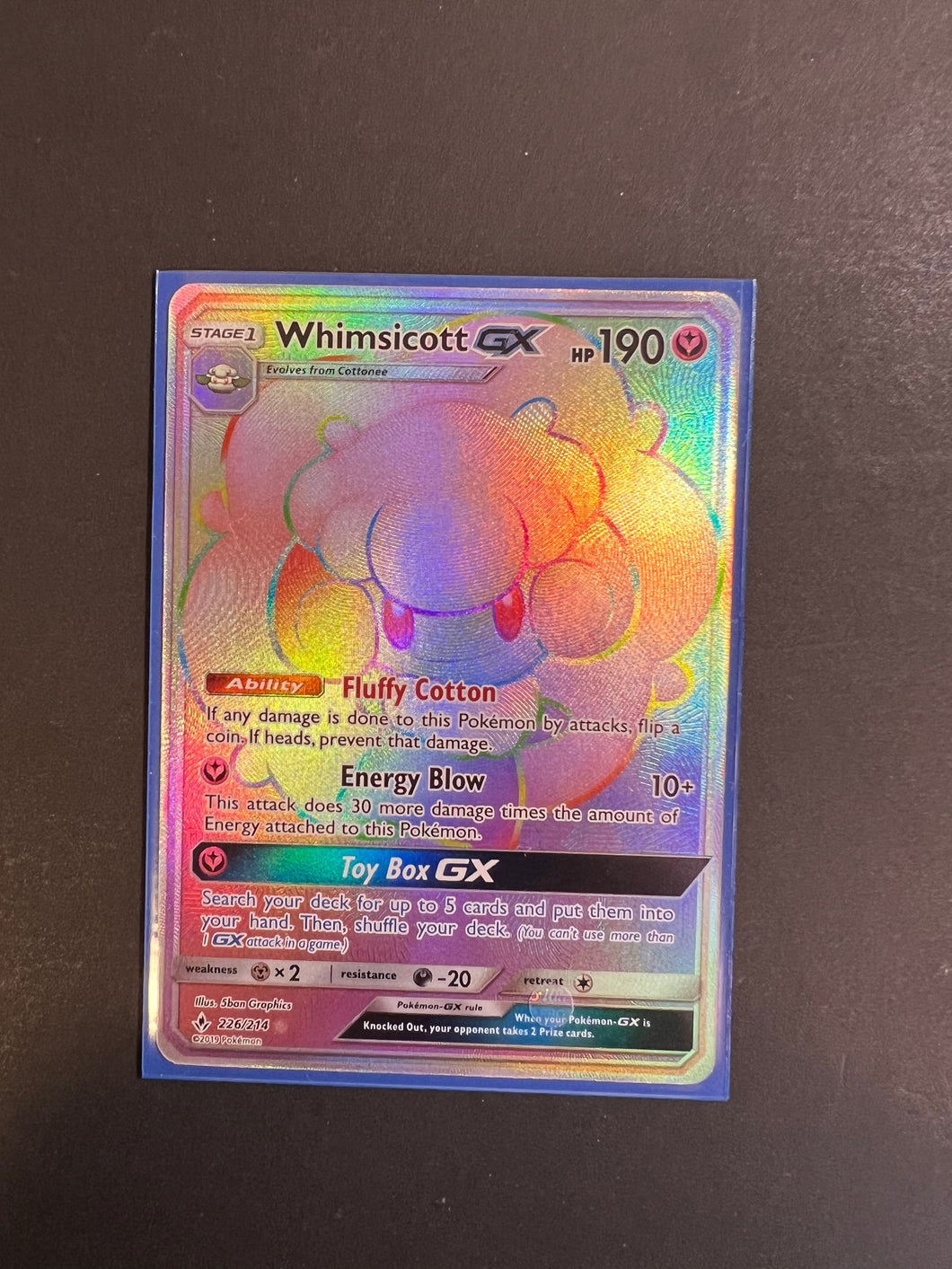 Whimsicott GX - 226/214 Hyper Secret Rainbow Rare - Unbroken Bonds