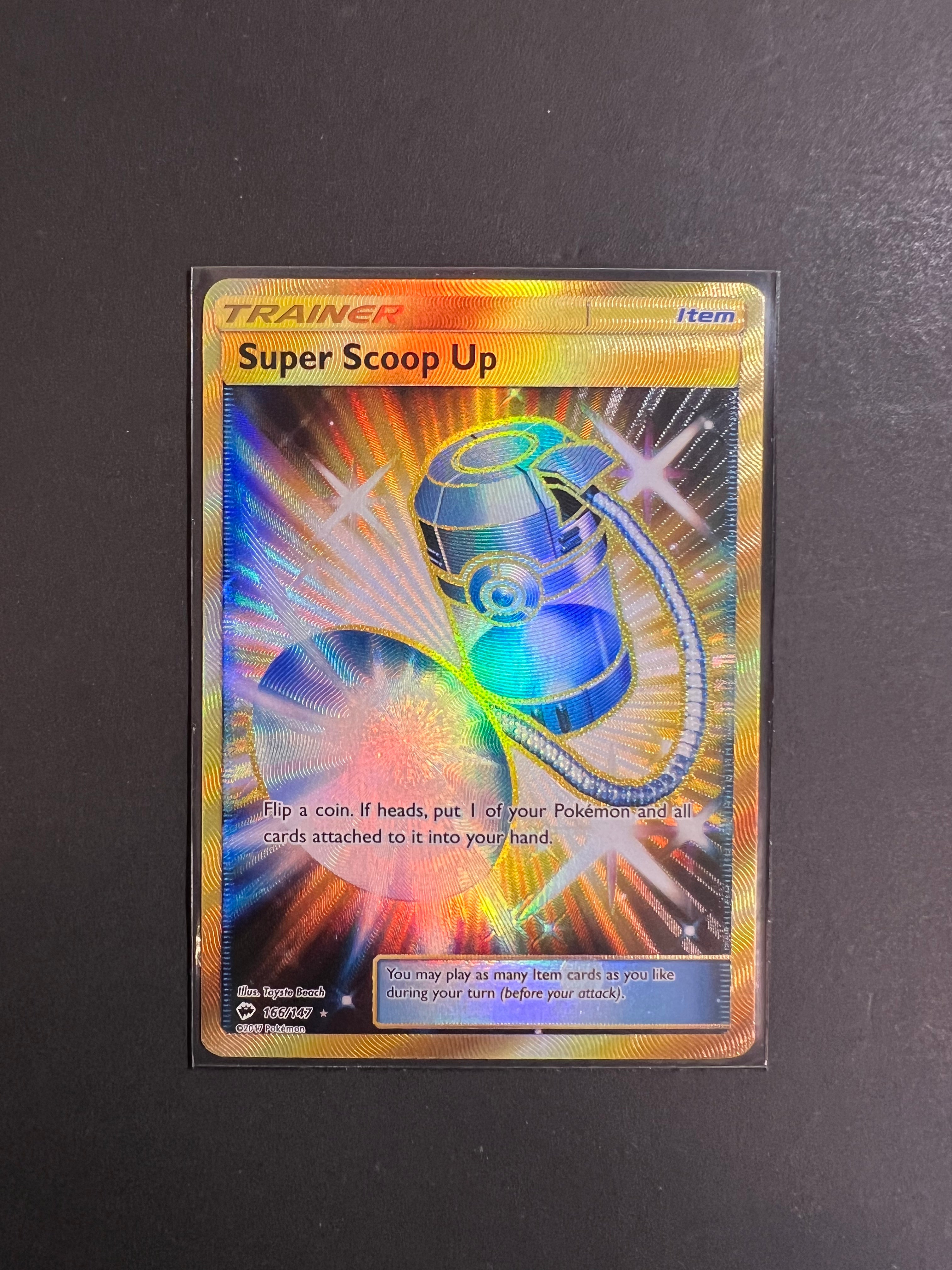 Super Scoop Up - 166/147 Gold Full Art Ultra Rare Trainer
