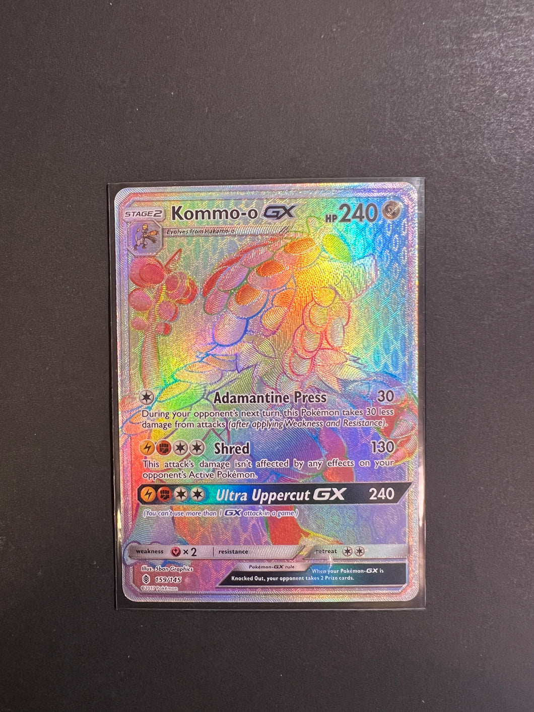 Kommo-o GX - 159/145 Hyper Secret Rainbow Rare - Guardians Rising