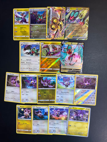 Pokemon Noibat and Noivern V Card Lot - 16 Cards - Break, Ultra Rare Ex & Reverse Holo Collection!