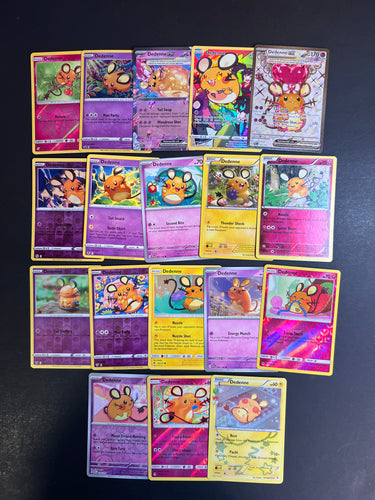 Pokemon Dedenne Card Lot - 18 Cards - Ultra Rare ex, Holo & Reverse Holo Collection!