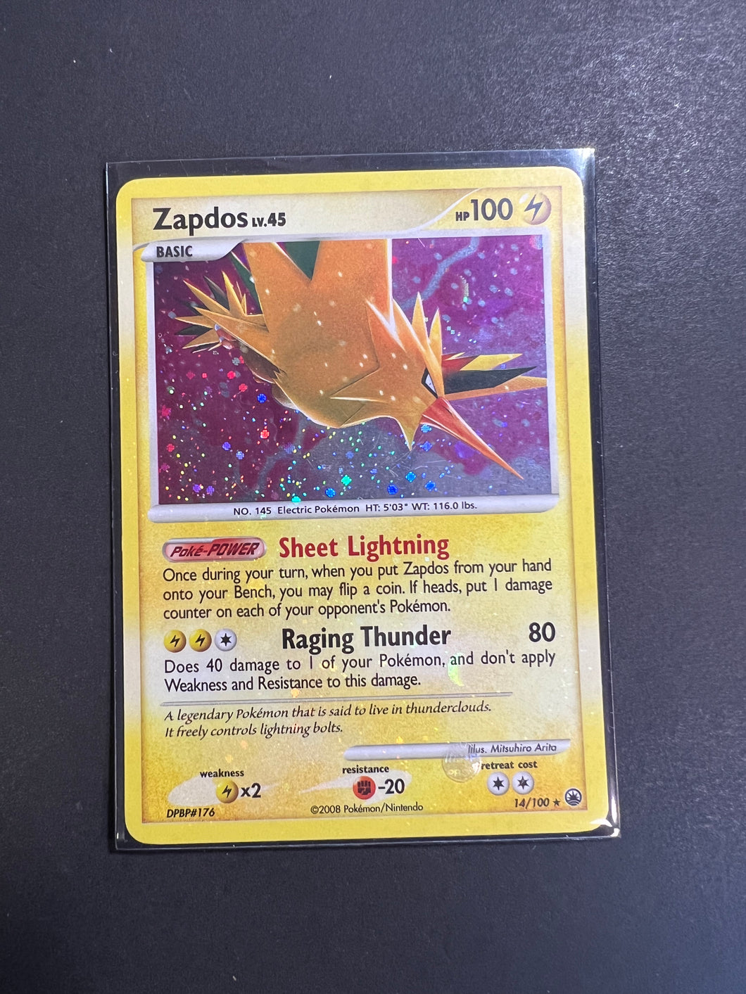 Zapdos - 14/100 Holo Rare - Majestic Dawn