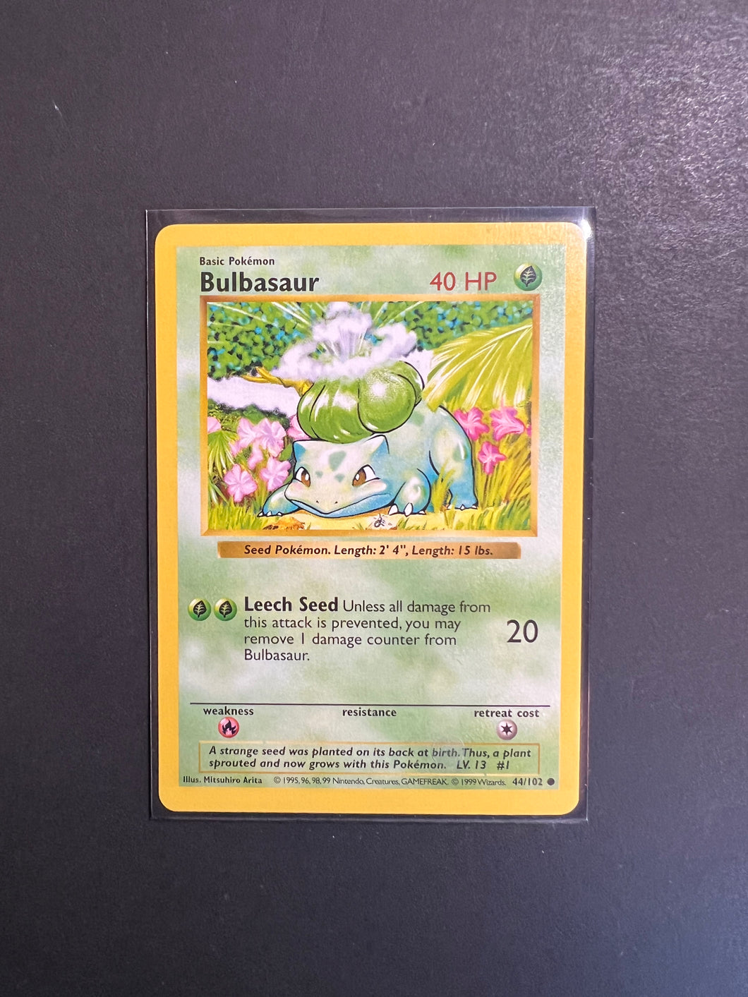 Bulbasaur - 44/102 Non-Holo Shadowless - Pokemon Base Set JAB Games13 Bulbasaur - 44/102 Non-Holo Shadowless - Pokemon Base Set JAB Games13