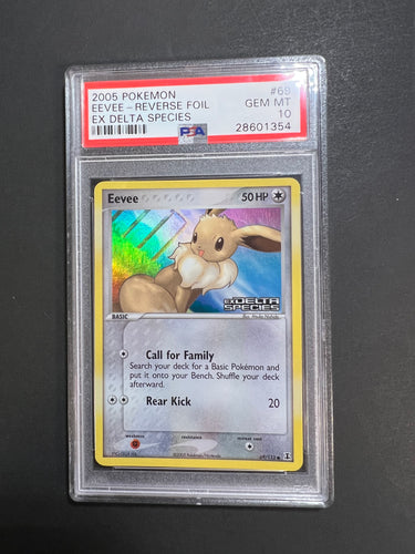 PSA 10 Eevee - 69/113 “Stamped” Reverse Holo - Pokemon EX Delta Species