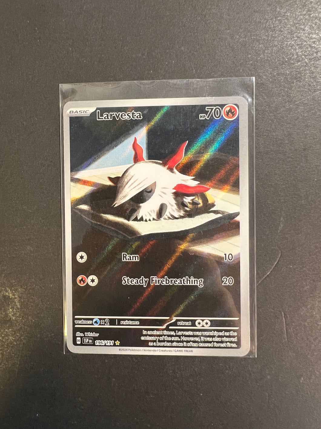 Pokemon Trading Card Game Surging Sparks Illustration Rare Larvesta #196 Pokemon Trading Card Game Surging Sparks Illustration Rare Larvesta #196