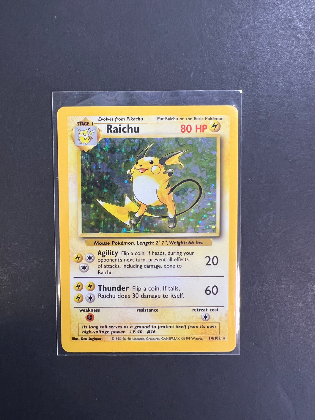 Raichu - 14/102 Holo Rare - Pokemon Base Set