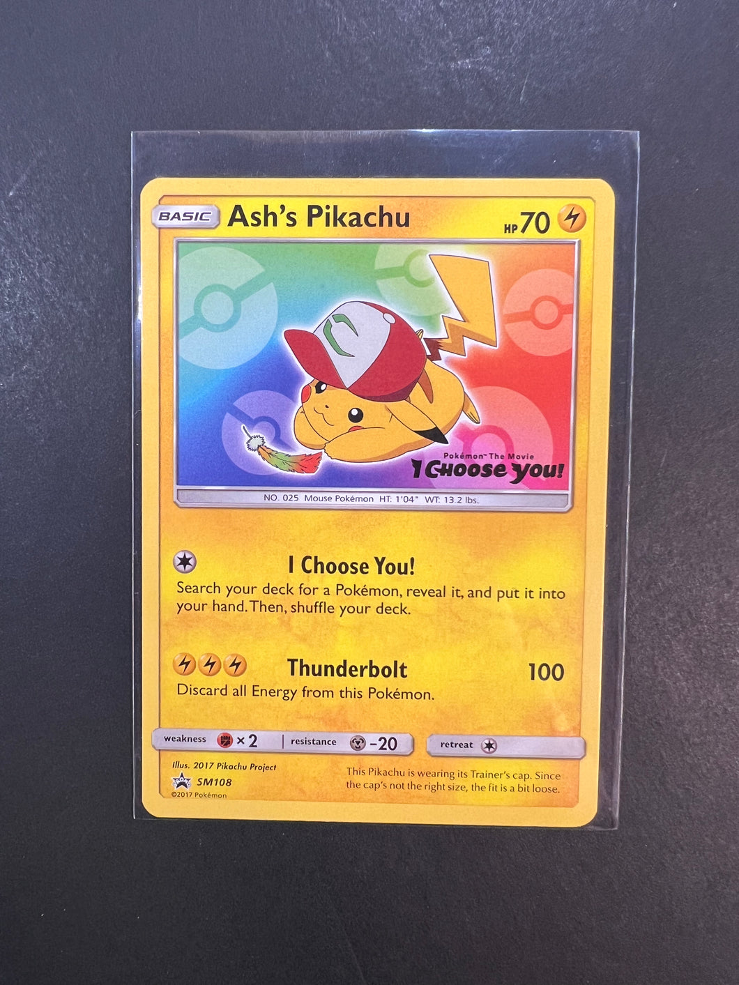 Ash’s Pikachu - SM108 Non Holo Promo - I Choose You Movie