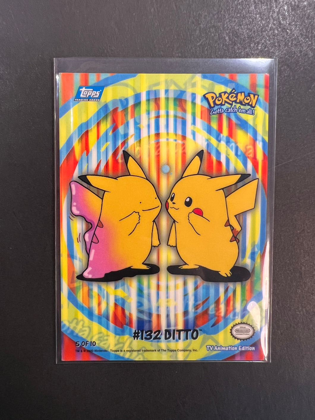 Pikachu Ditto - #132 Topps TV Animation Pokemon Card