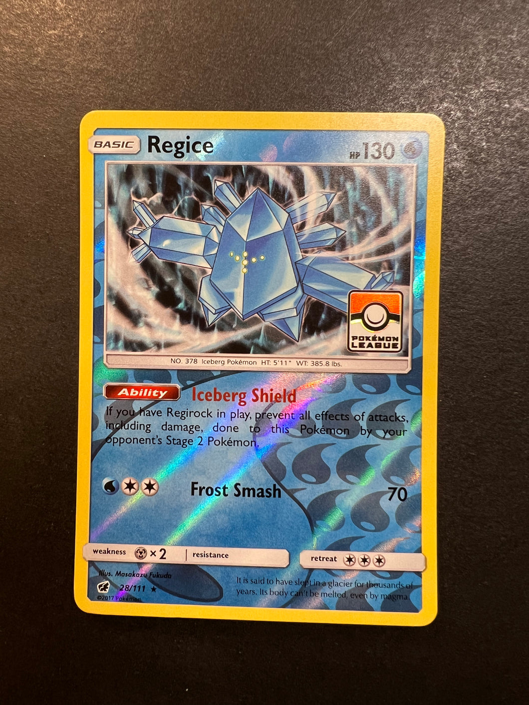 Regice - 28/111 Reverse Holo Rare - League Promo