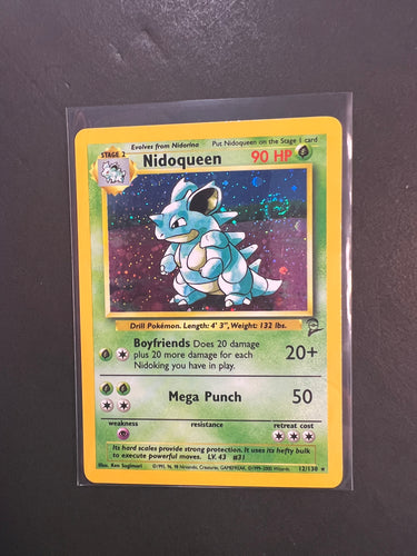 Nidoqueen - 12/130 Holo Rare - Pokemon Base Set 2