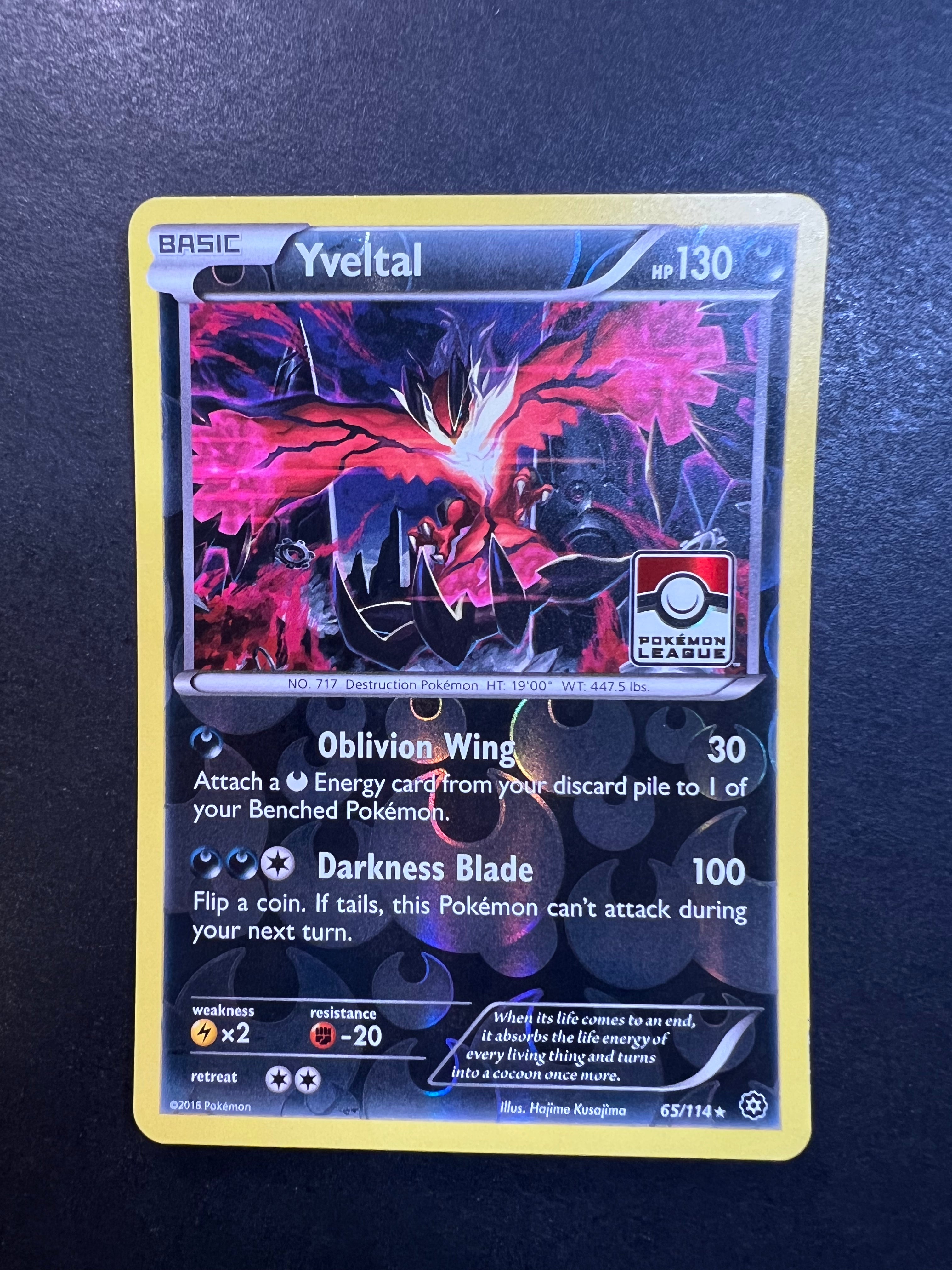 pokemon yveltal card Yveltal 65/114 :: Steam Siege :: Rare Holo Mint Pokemon Card