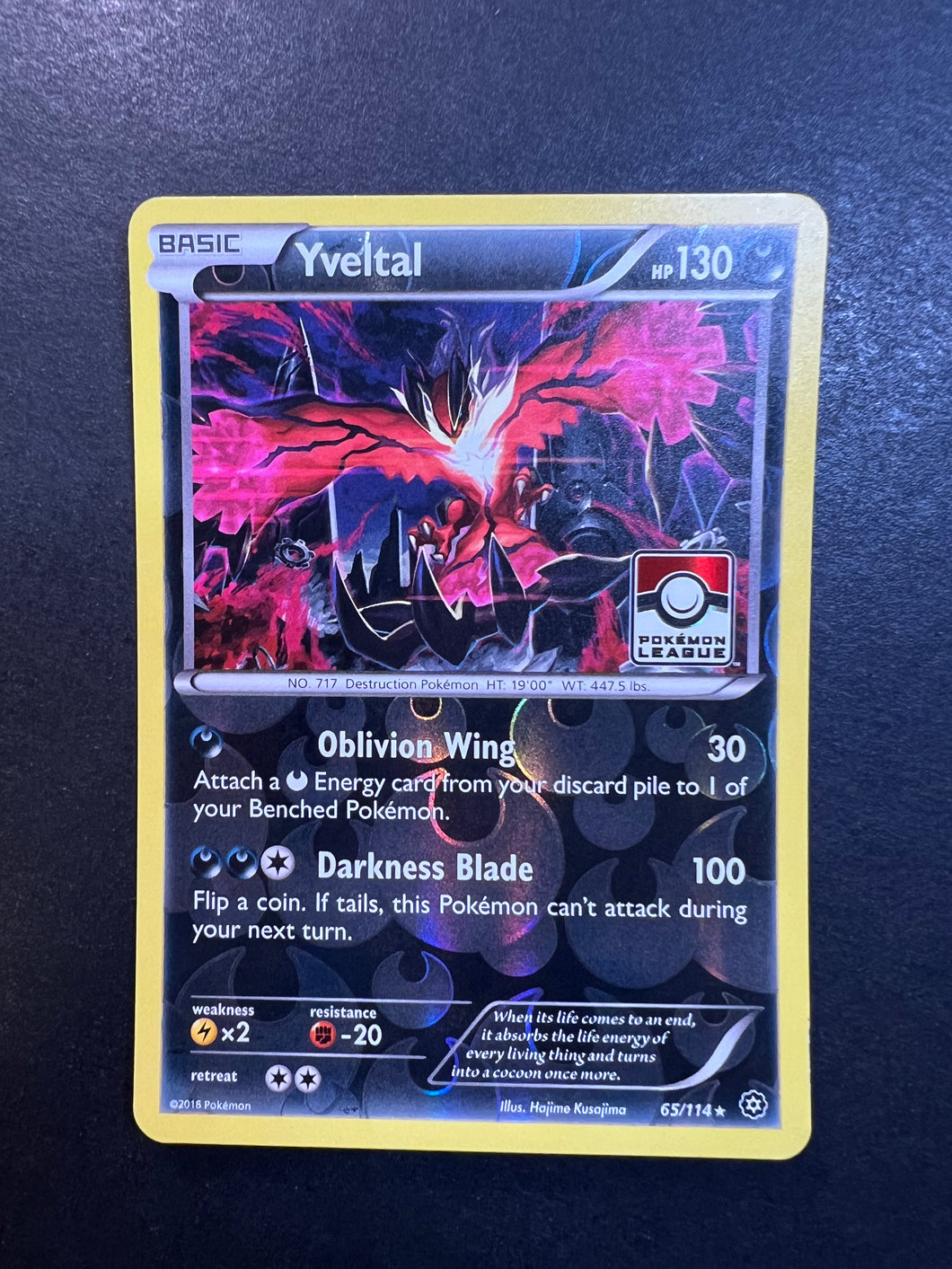 Yveltal - 65/114 Reverse Holo Rare - League Promo JAB Games13 Yveltal - 65/114 Reverse Holo Rare - League Promo JAB Games13