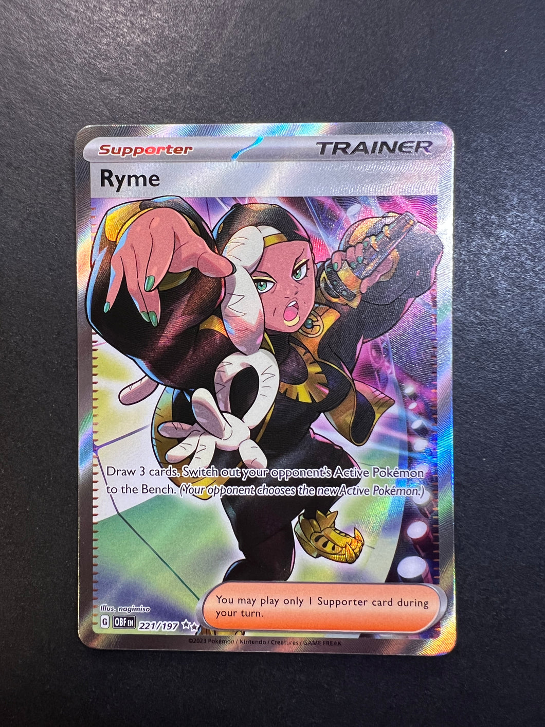 Ryme - 221/197 Full Art Ultra Rare Trainer - Obsidian Flames