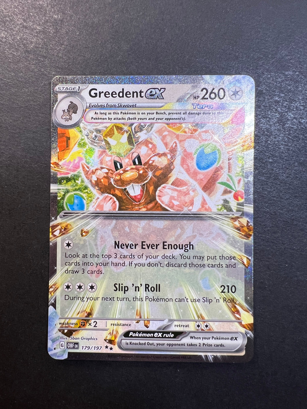 Greedent ex - 179/197 Ultra Rare - Obsidian Flames JAB Games13 Greedent ex - 179/197 Ultra Rare - Obsidian Flames JAB Games13