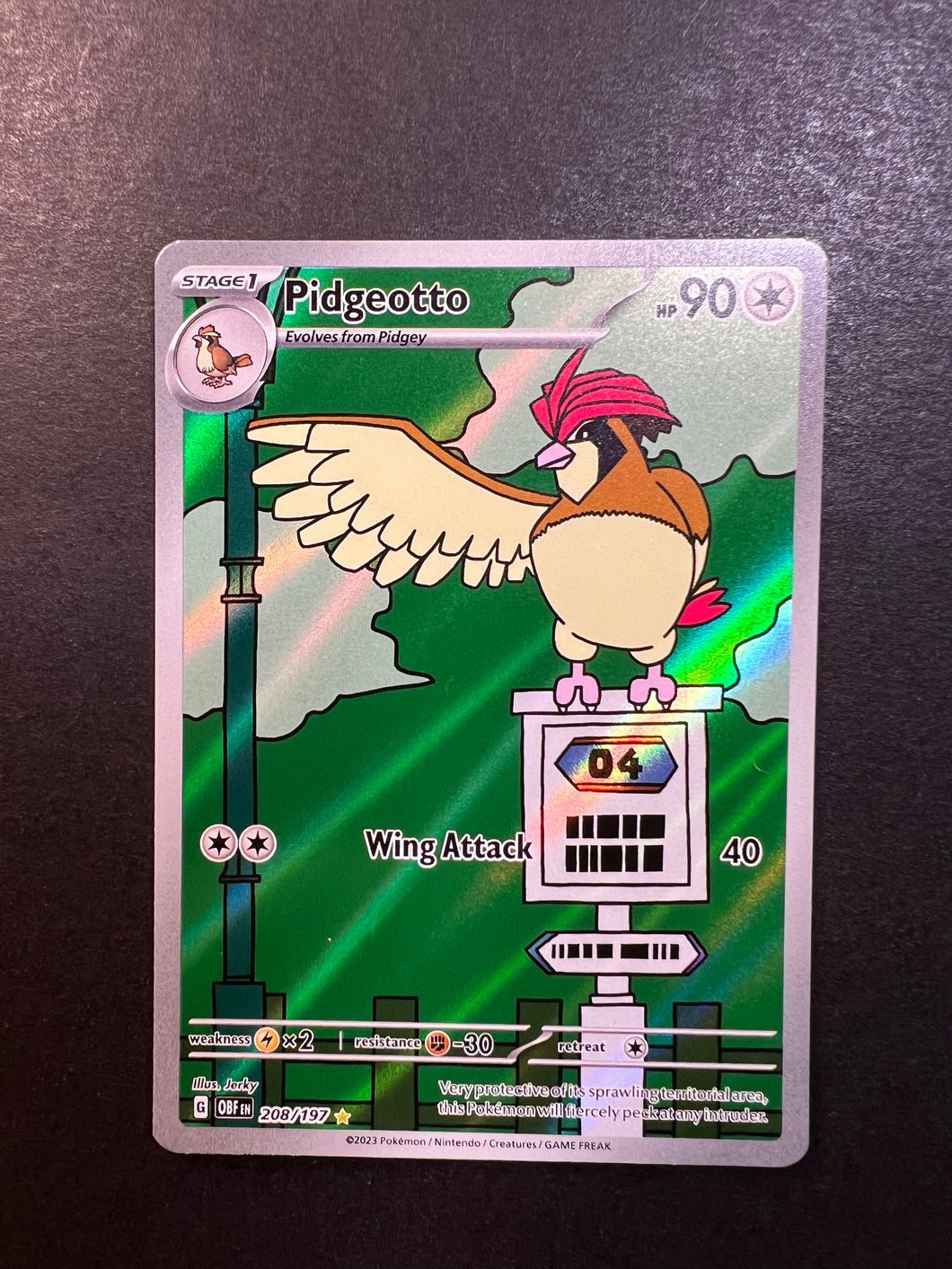 Pidgeotto - 208/197 Full Art Ultra Rare - Obsidian Flames