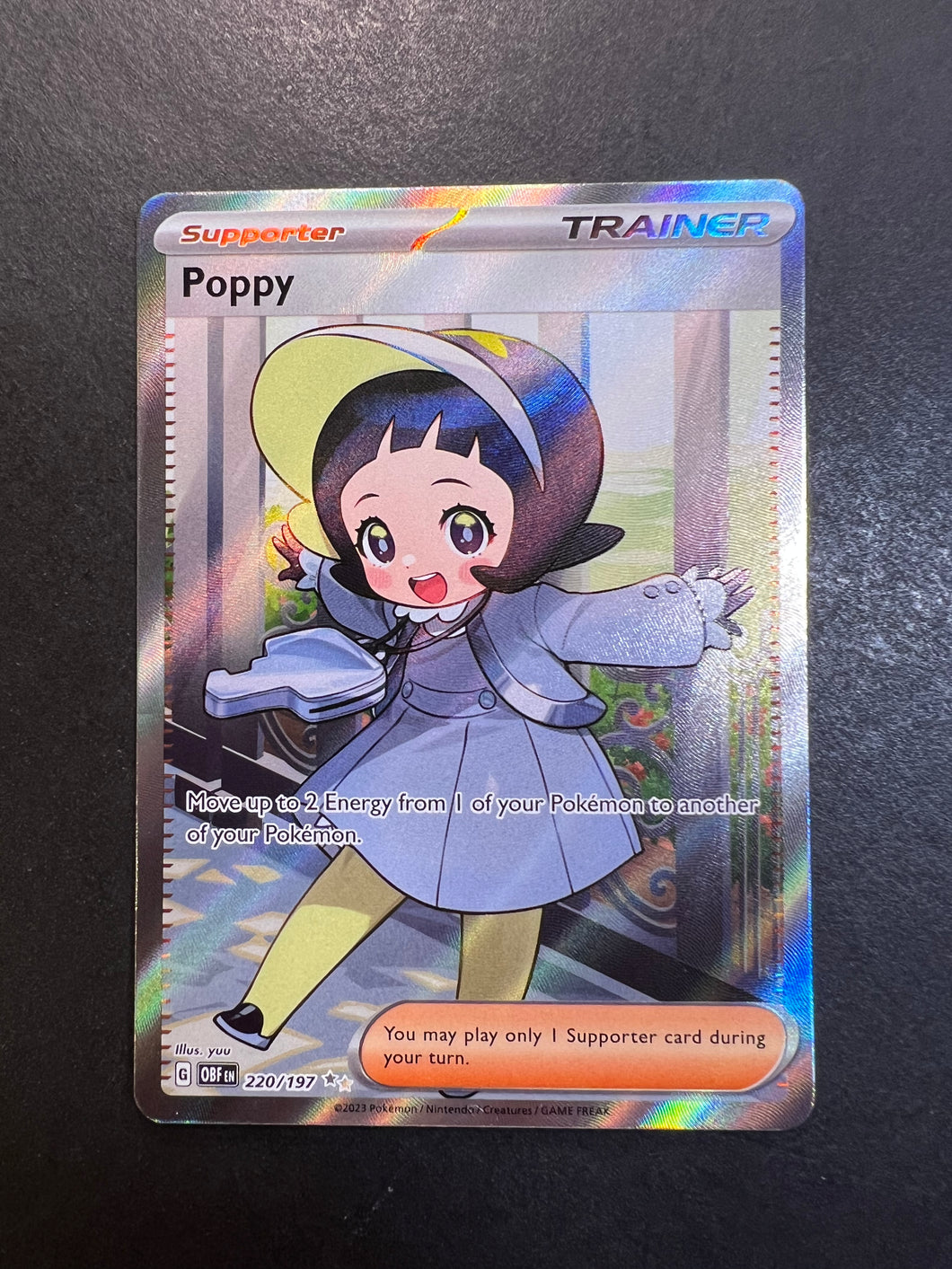 Poppy - 220/197 Full Art Ultra Rare Trainer - Obsidian Flames JAB Games13 Poppy - 220/197 Full Art Ultra Rare Trainer - Obsidian Flames JAB Games13