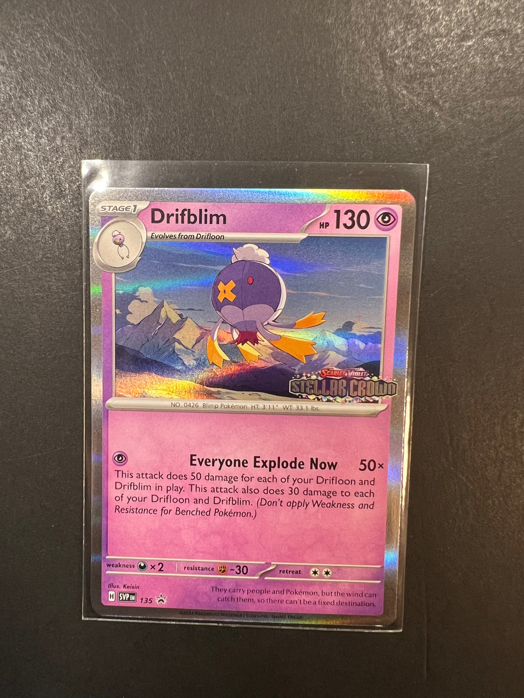 Drifblim - 135 Holo Rare Promo - Stellar Crown