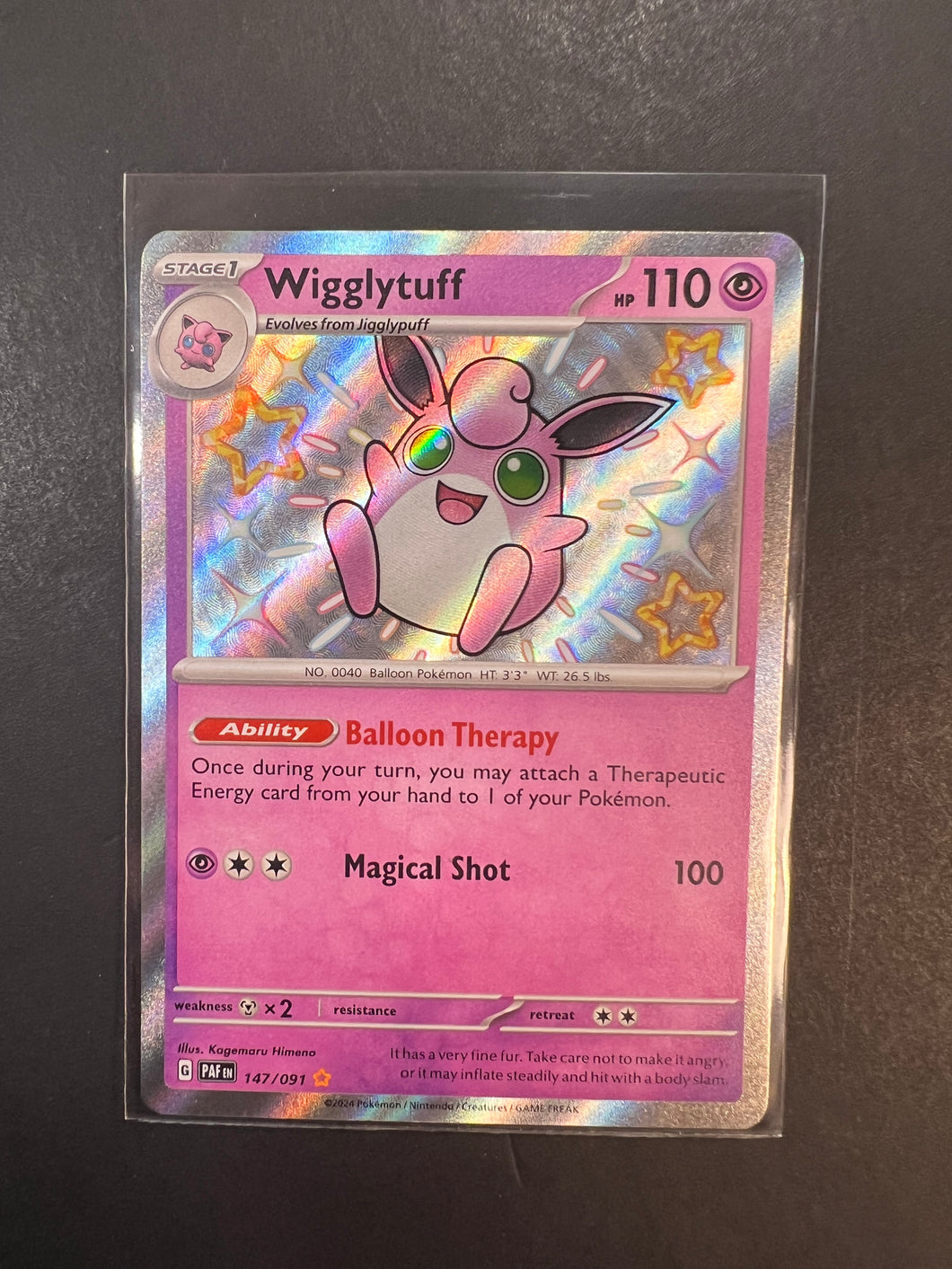 Wigglytuff - 147/091 Shiny Holo Rare - Paldean Fates