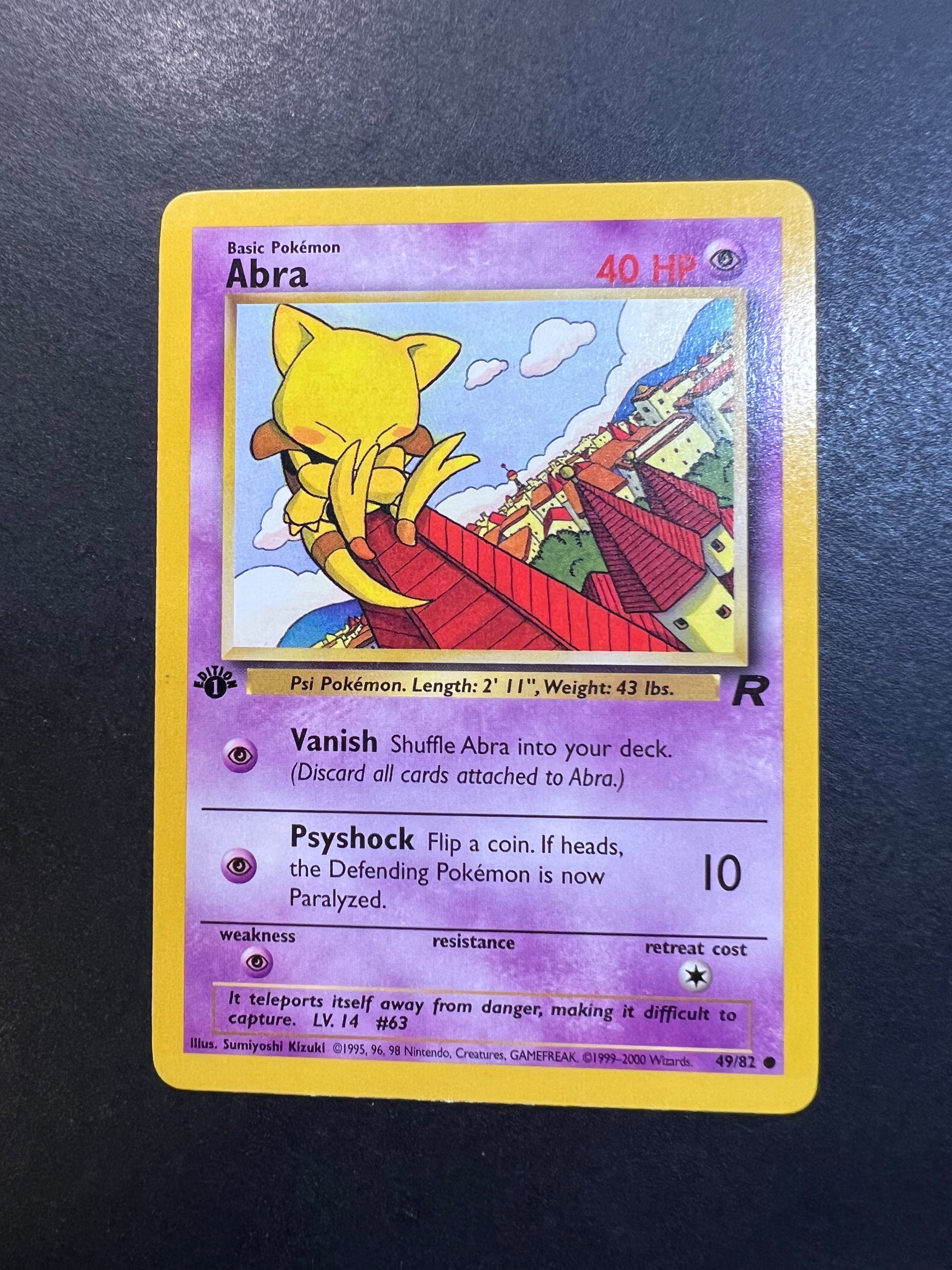 abra pokemon card 49 82 Abra 1st Edition - 49/82 Non-Holo