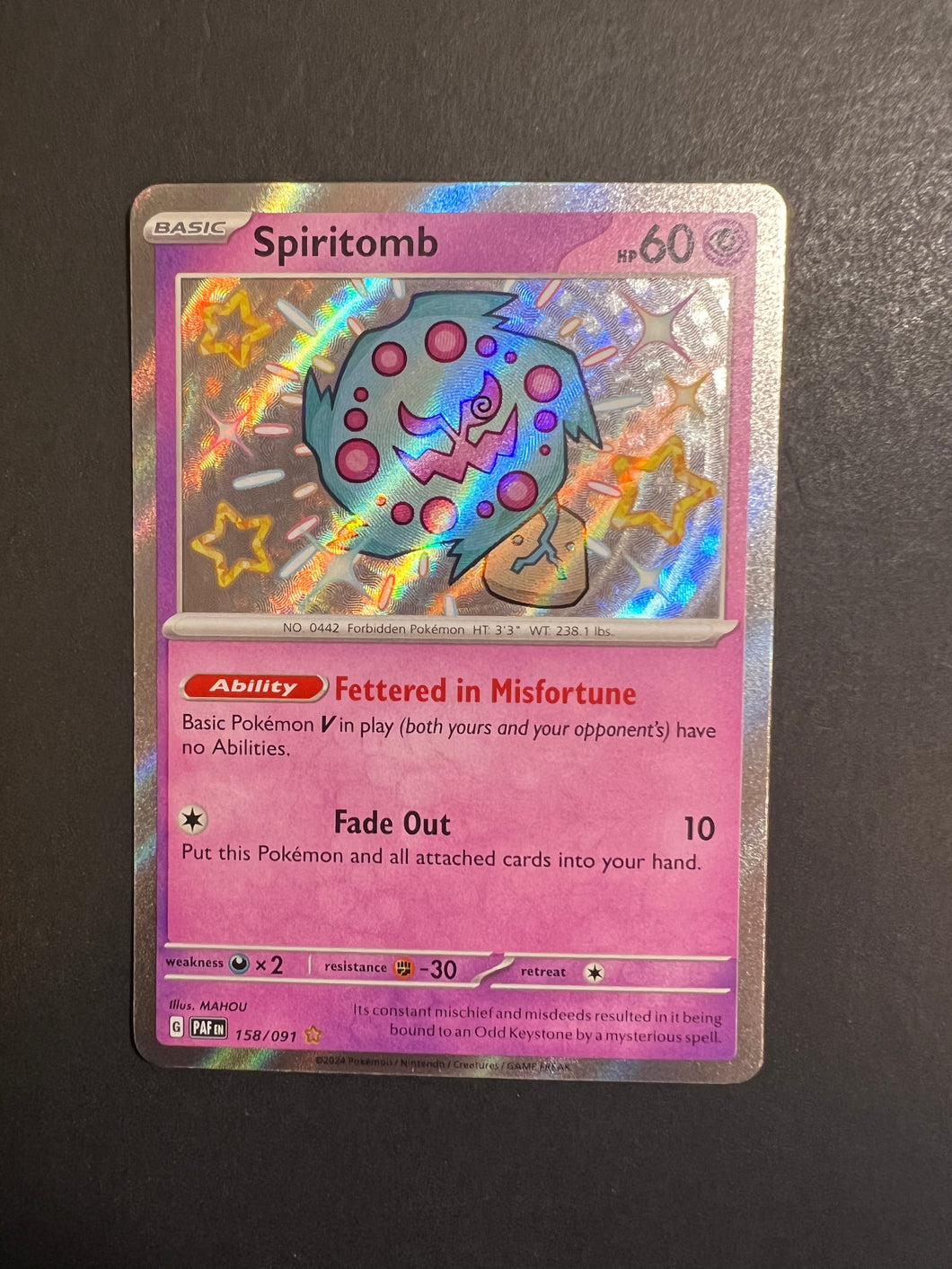 Spiritomb - 158/091 Shiny Holo Rare - Paldean Fates