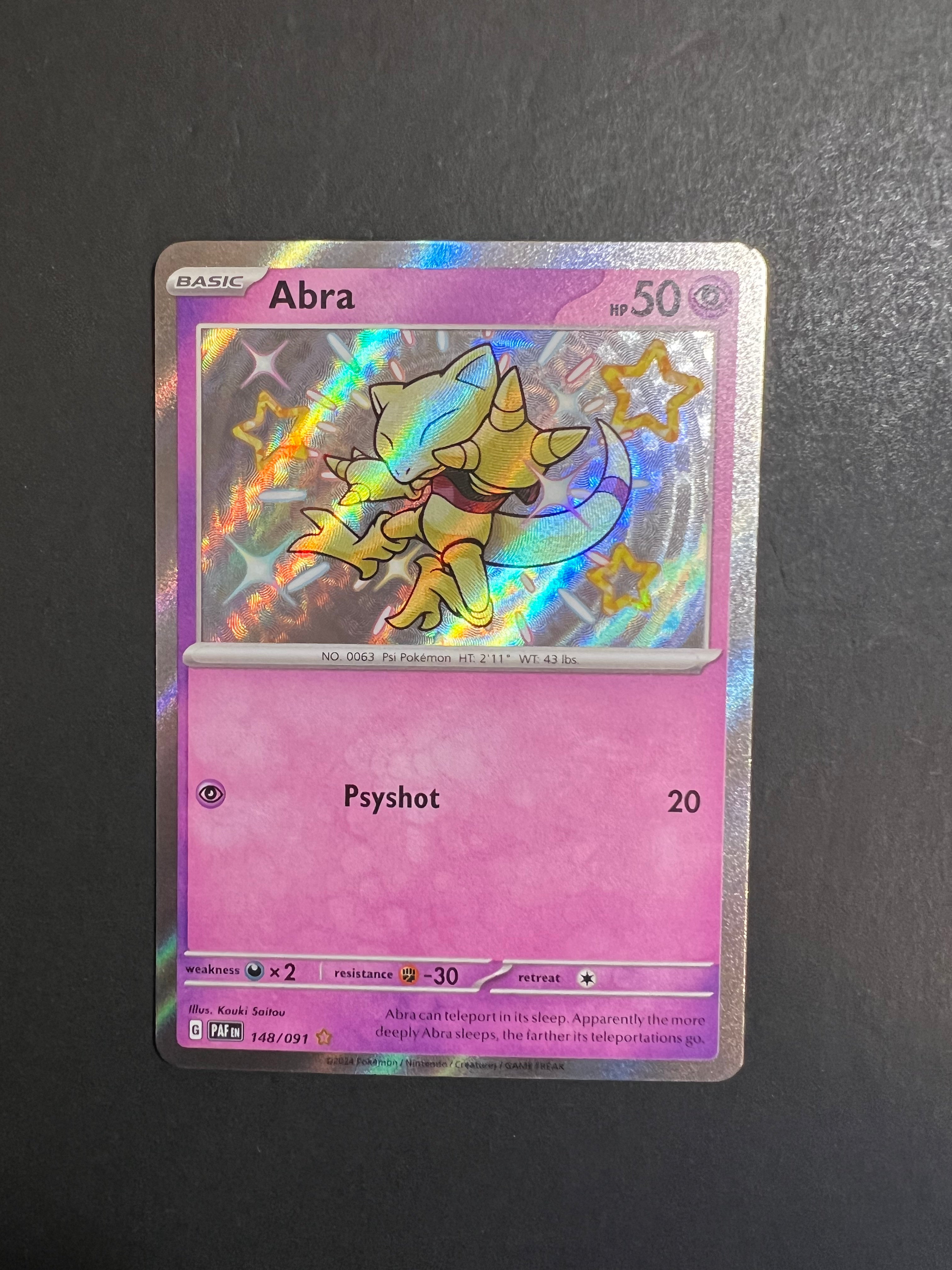 Abra - 148/091 Shiny Holo Rare - Paldean Fates JAB Games13 Abra - 148/091 Shiny Holo Rare - Paldean Fates JAB Games13