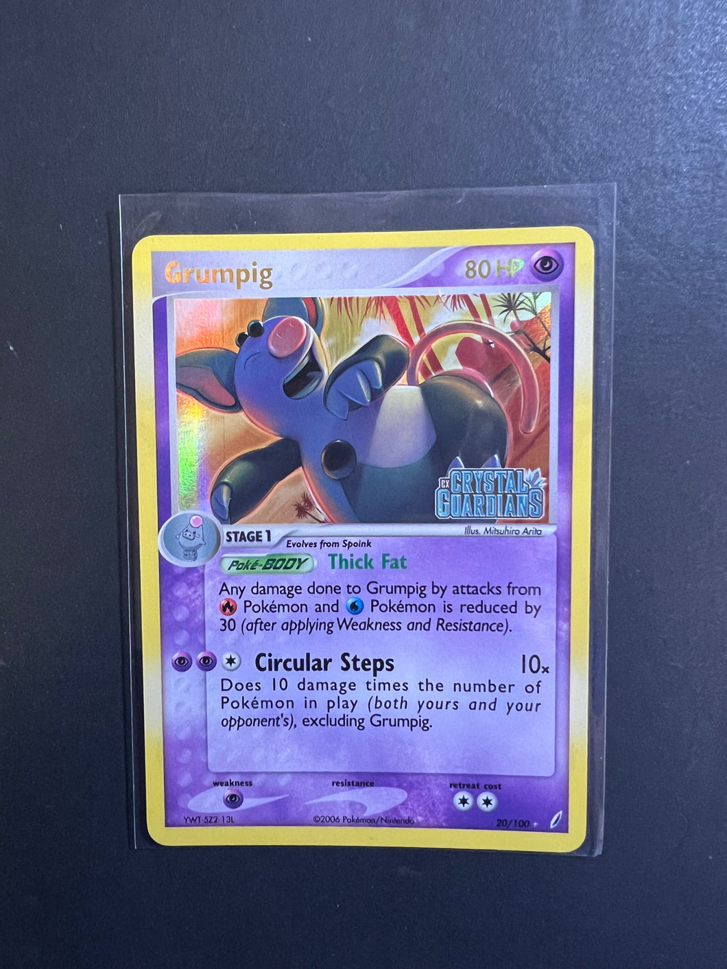 Grumpig - 20/100 “Stamped” Reverse Holo Rare - EX Crystal Guardians