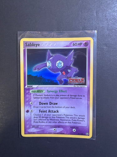 Sableye - 22/108 “Stamped” Reverse Holo Rare - EX Power Keepers