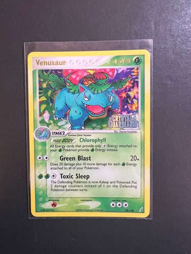 Venusaur - 28/100 “Stamped” Reverse Holo Rare - EX Crystal Guardians