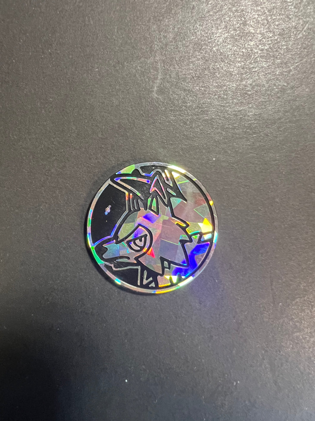 Official Pokemon Lycanroc Coin - Silver Cracked Ice