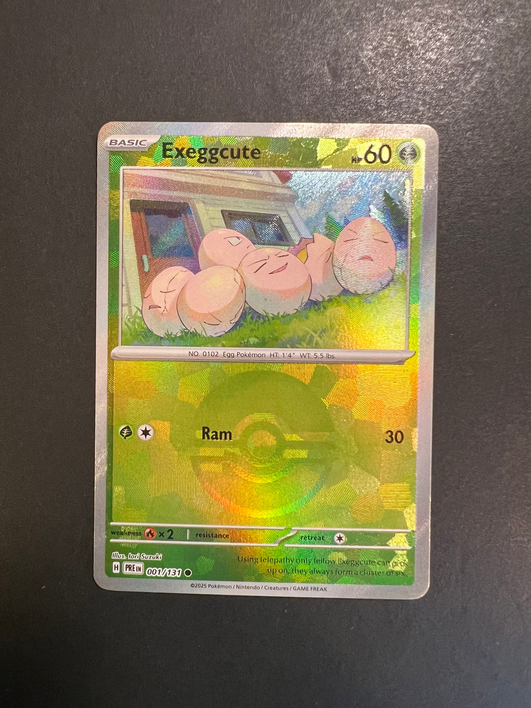Exeggcute (Master Ball Pattern) 1 - SV Prismatic Evolutions Holofoil Lightly Played Exeggcute (Master Ball Pattern) 1 - SV Prismatic Evolutions Holofoil Lightly Played