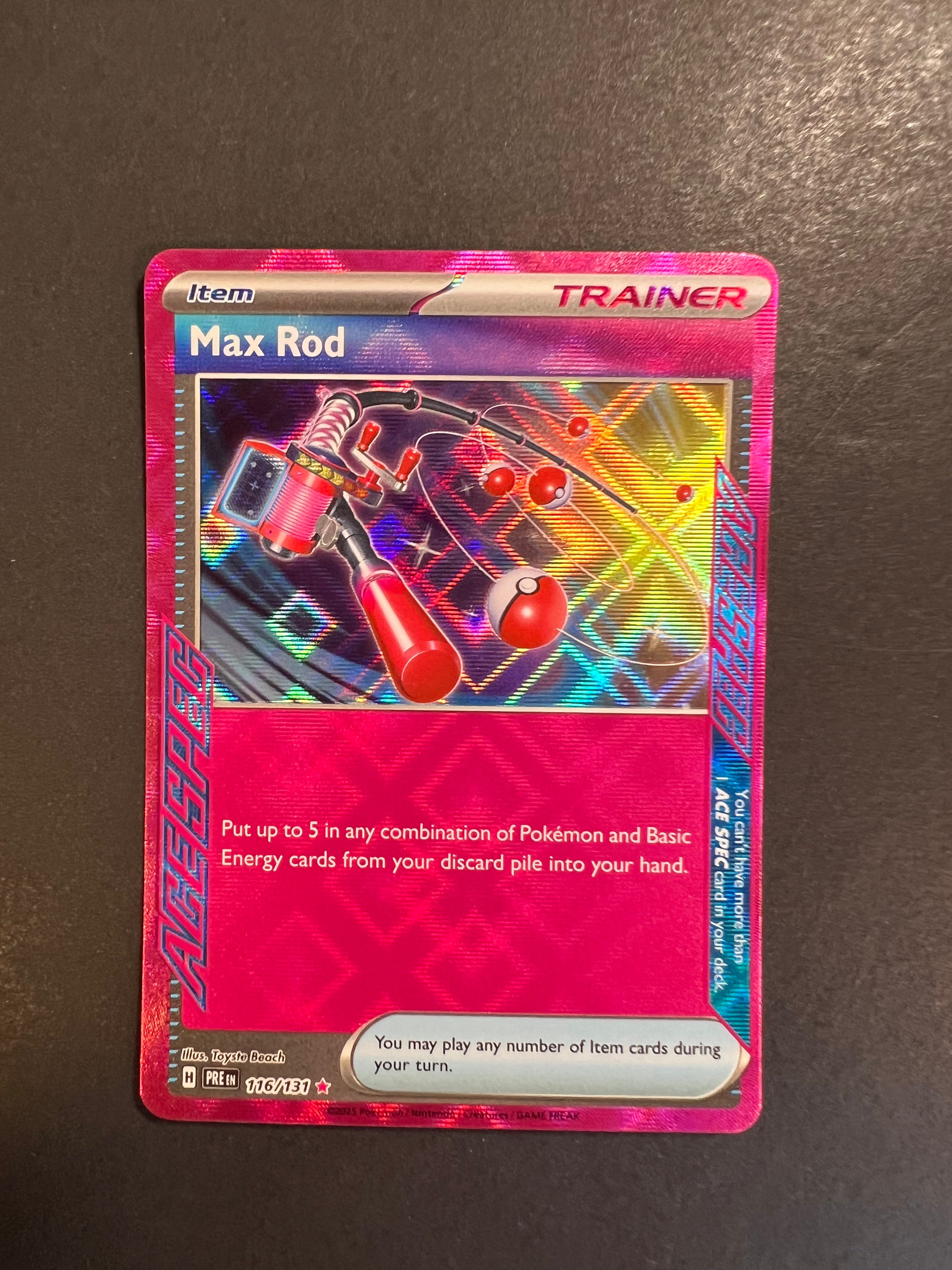 Pokemon Prismatic Evolutions Acespecrare Max Rod #116 Pokemon Prismatic Evolutions Acespecrare Max Rod #116