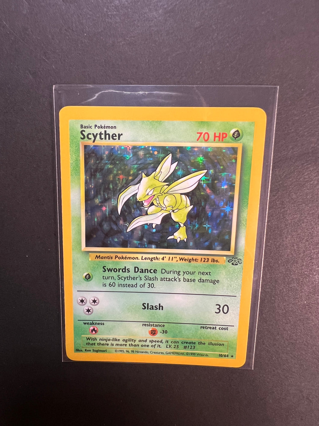 Scyther 10/64 Holo Rare Jungle Pokemon Card - Moderately Played Condition, Collectible TCG Card Scyther 10/64 Holo Rare Jungle Pokemon Card - Moderately Played Condition, Collectible TCG Card