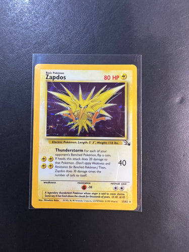 Zapdos - 15/62 Holo Rare - Pokemon Fossil Set