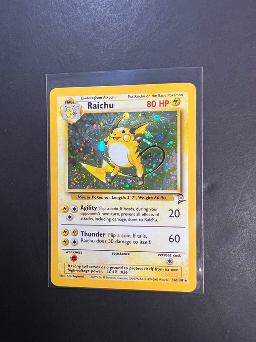 Raichu - 16/130 Holo Rare - Pokemon Base Set 2