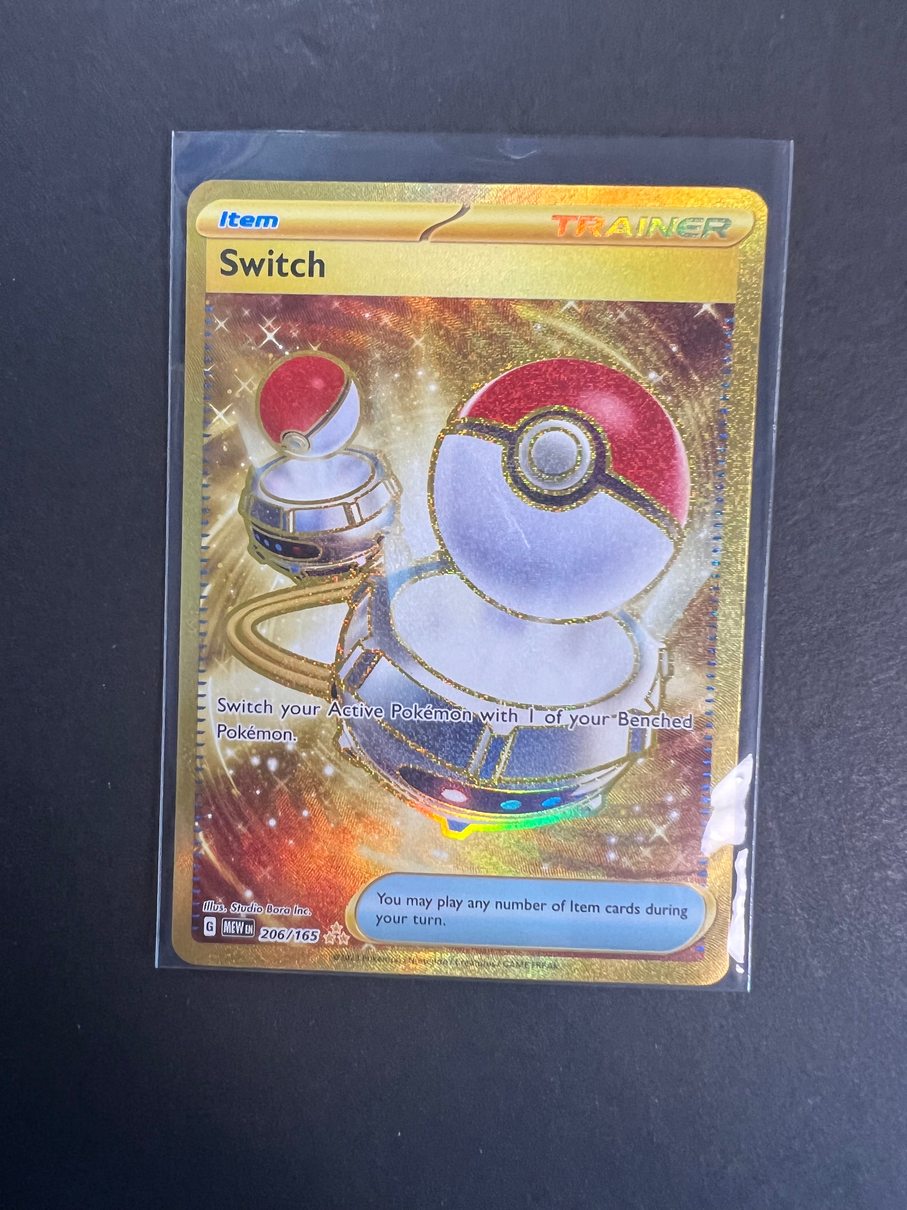 Switch - 206/165 Gold Full Art Ultra Rare Trainer - Pokemon 151 Set JAB Games13 Switch - 206/165 Gold Full Art Ultra Rare Trainer - Pokemon 151 Set JAB Games13