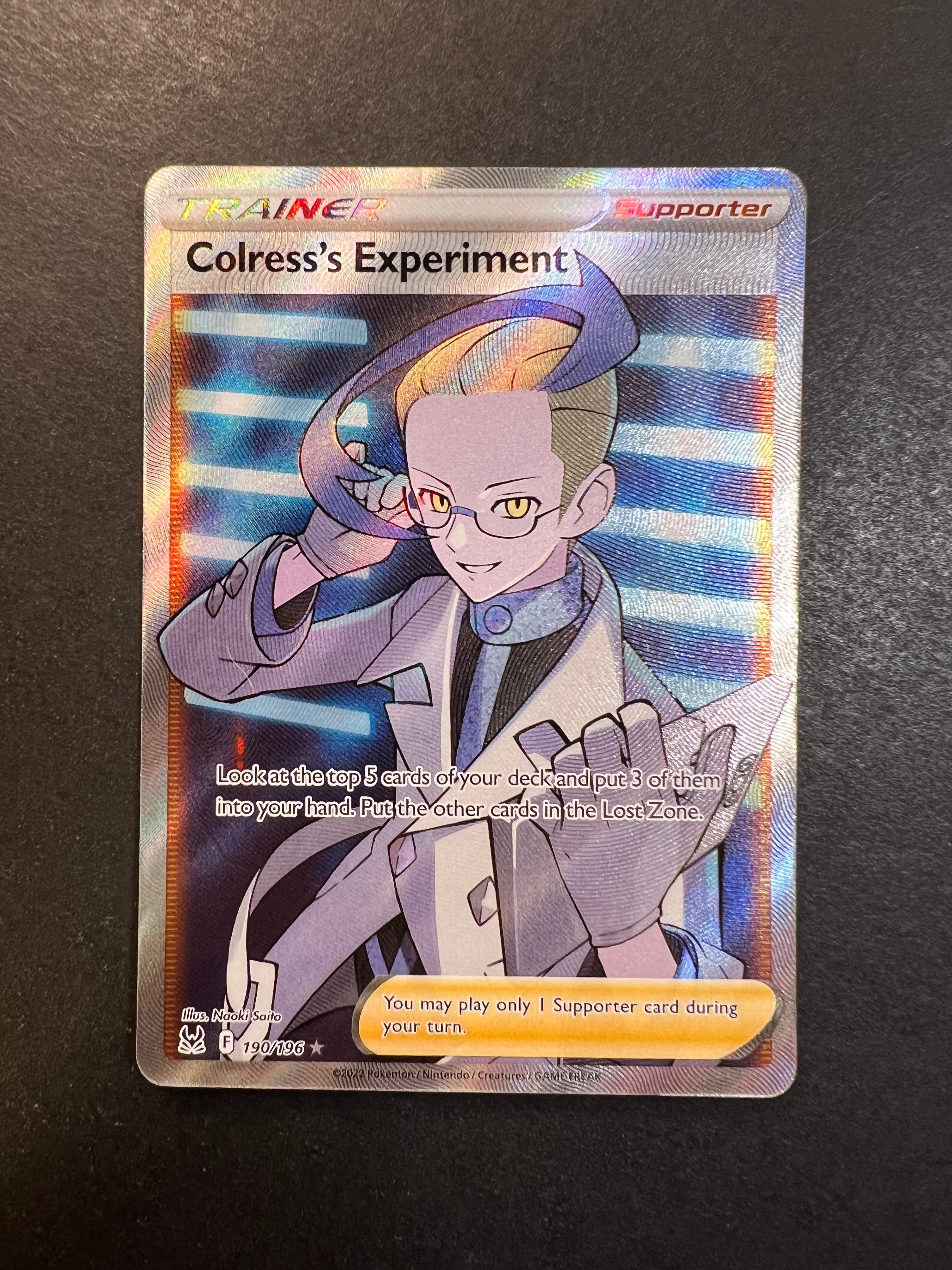 Colress's Experiment - 190/196 Full Art Ultra Rare Trainer - Lost Orig JAB Games13 Colress's Experiment - 190/196 Full Art Ultra Rare Trainer - Lost Orig JAB Games13