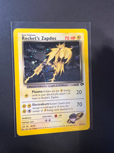 Rocket’s Zapdos - 15/132 Holo Rare - Pokemon Gym Challenge Set