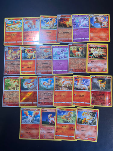 Pokemon Ponyta and Rapidash Card Lot - 22 Cards - Holo Rare, Reverse Holo & Vintage Collection!