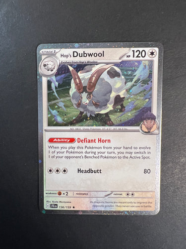 Hop’s Dubwool - 136/159 Holo Rare Promo - Journey Together